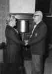 Walter Johns, of Huntsville, Ontario, receiving the Silver Acorn from Lieutenant Governor Pauline McGibbon, 1981.