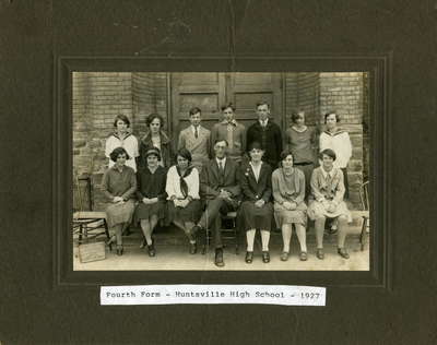 Huntsville High School, Fourth Form, 1927, Huntsville, Ontario.