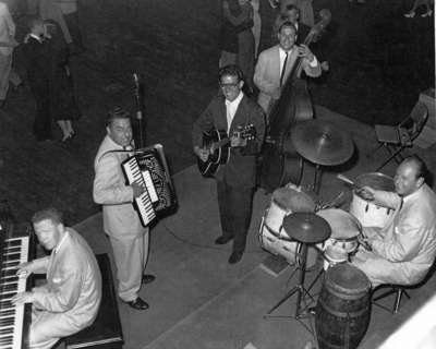 Chicho Valle's Orchestra at Bigwin Inn, Lake of Bays, Muskoka, Ontario, 1953.