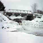 Bridge over Marsh's Fall, on the Oxtongue River, Lake of Bays, Ontario. Winter 1951