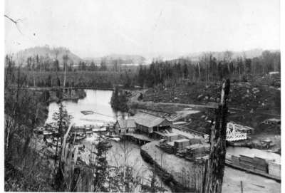 Early waterpowered mill at the Locks, Brunel Road, Brunel Township, Huntsville, Ontario.