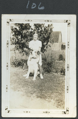 Unidentified Young Girl with her Dog