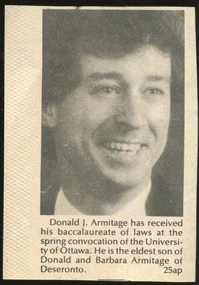 Donald Armitage Clipping