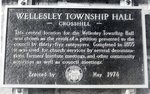 Wellesley Township Hall plaque