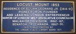 Locust Mount 1853 Historic Plaque