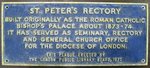 St. Peter's Rectory Historic Plaque