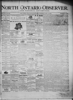 North Ontario Observer (Port Perry), 6 Nov 1873