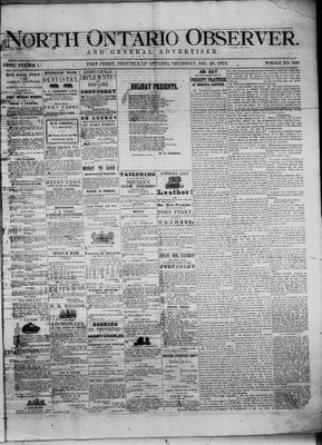 North Ontario Observer (Port Perry), 25 Dec 1873