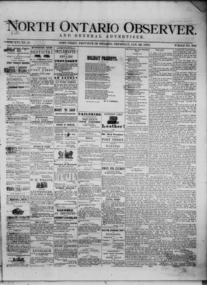 North Ontario Observer (Port Perry), 22 Jan 1874