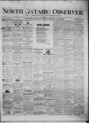 North Ontario Observer (Port Perry), 29 Jan 1874