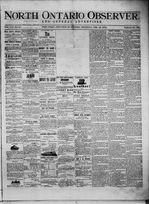 North Ontario Observer (Port Perry), 12 Feb 1874