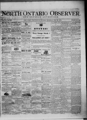 North Ontario Observer (Port Perry), 26 Feb 1874