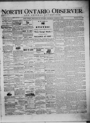 North Ontario Observer (Port Perry), 5 Mar 1874