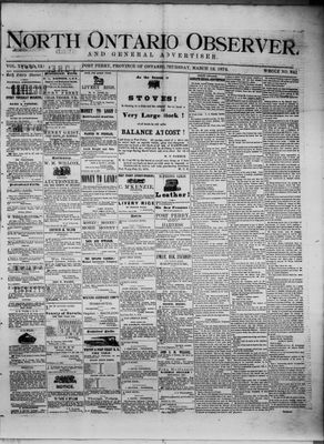 North Ontario Observer (Port Perry), 12 Mar 1874