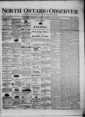 North Ontario Observer (Port Perry), 23 Apr 1874