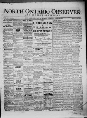 North Ontario Observer (Port Perry), 16 Jul 1874