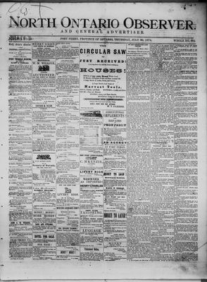 North Ontario Observer (Port Perry), 30 Jul 1874