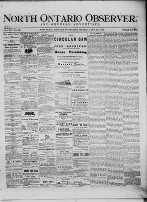 North Ontario Observer (Port Perry), 15 Oct 1874