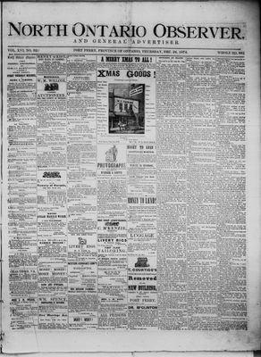 North Ontario Observer (Port Perry), 24 Dec 1874