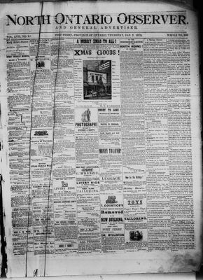 North Ontario Observer (Port Perry), 7 Jan 1875