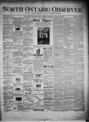 North Ontario Observer (Port Perry), 22 Apr 1875