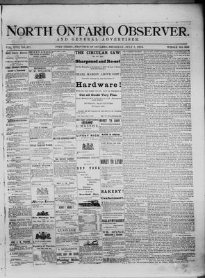 North Ontario Observer (Port Perry), 1 Jul 1875