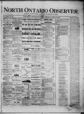 North Ontario Observer (Port Perry), 16 Sep 1875