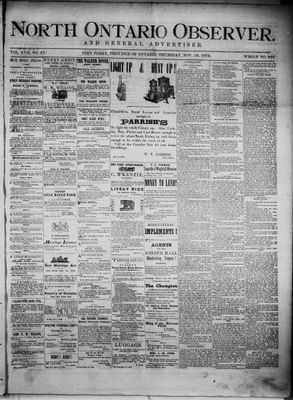 North Ontario Observer (Port Perry), 18 Nov 1875