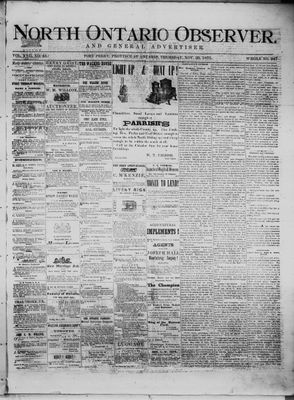 North Ontario Observer (Port Perry), 25 Nov 1875