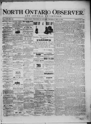 North Ontario Observer (Port Perry), 2 Dec 1875