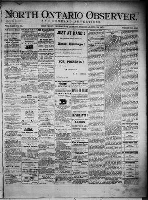 North Ontario Observer (Port Perry), 23 Dec 1875