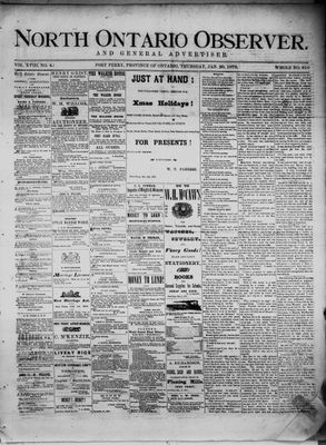 North Ontario Observer (Port Perry), 20 Jan 1876