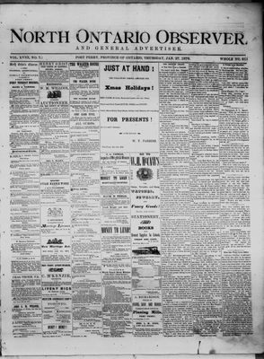 North Ontario Observer (Port Perry), 27 Jan 1876