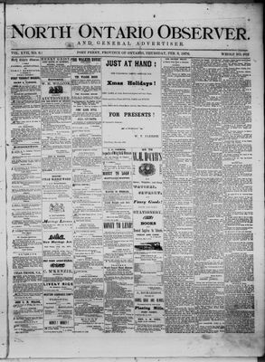 North Ontario Observer (Port Perry), 3 Feb 1876