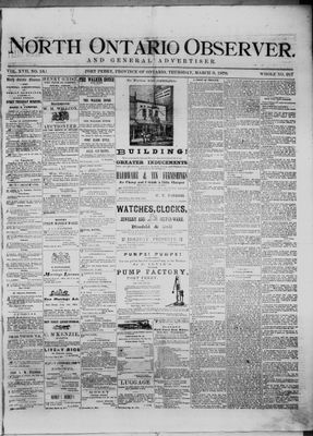 North Ontario Observer (Port Perry), 9 Mar 1876