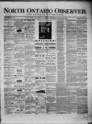 North Ontario Observer (Port Perry), 30 Mar 1876