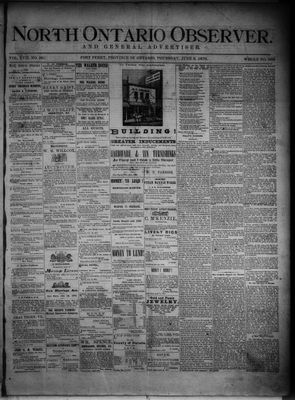 North Ontario Observer (Port Perry), 8 Jun 1876