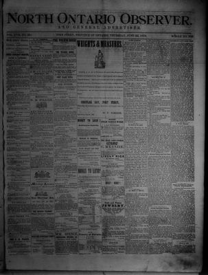 North Ontario Observer (Port Perry), 22 Jun 1876