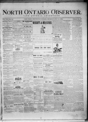 North Ontario Observer (Port Perry), 13 Jul 1876