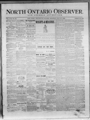 North Ontario Observer (Port Perry), 27 Jul 1876