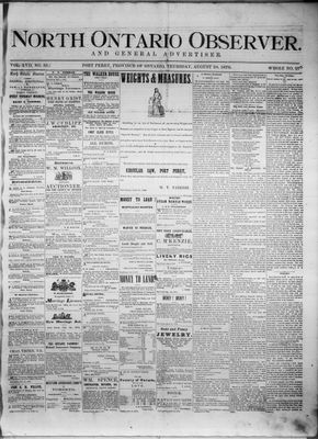 North Ontario Observer (Port Perry), 10 Aug 1876