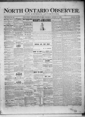 North Ontario Observer (Port Perry), 17 Aug 1876