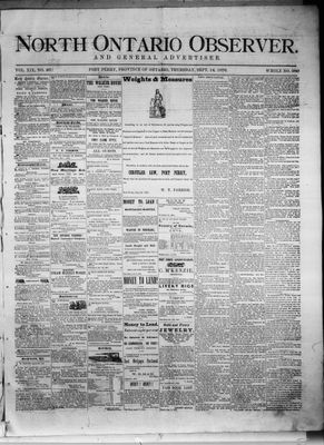 North Ontario Observer (Port Perry), 14 Sep 1876