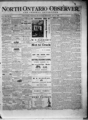 North Ontario Observer (Port Perry), 9 Nov 1876