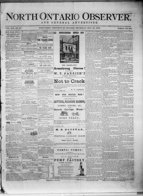 North Ontario Observer (Port Perry), 30 Nov 1876