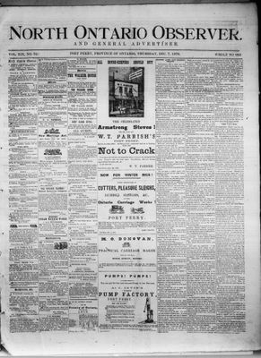 North Ontario Observer (Port Perry), 7 Dec 1876