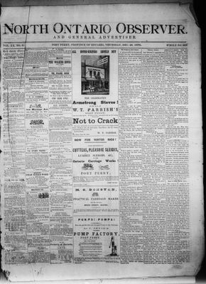 North Ontario Observer (Port Perry), 28 Dec 1876