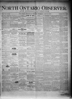 North Ontario Observer (Port Perry), 19 Jul 1877