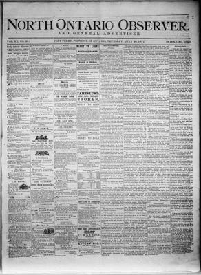 North Ontario Observer (Port Perry), 26 Jul 1877