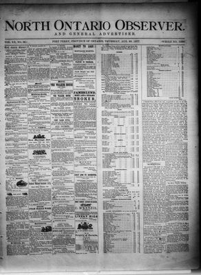 North Ontario Observer (Port Perry), 30 Aug 1877